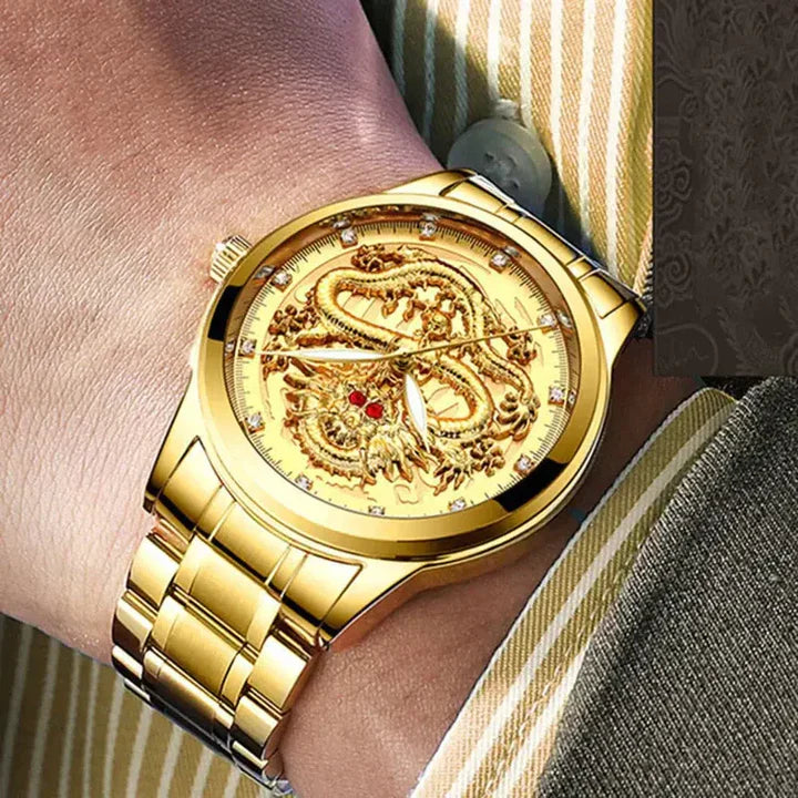 💯 ¡SOLO NUEVO!❕❗Reloj de cuarzo Gold Dragon